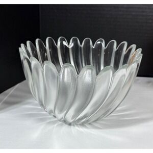 Vintage Studio Nova "Solaris" Clear Frosted Glass  7 1/2" Serving‎ Bowl